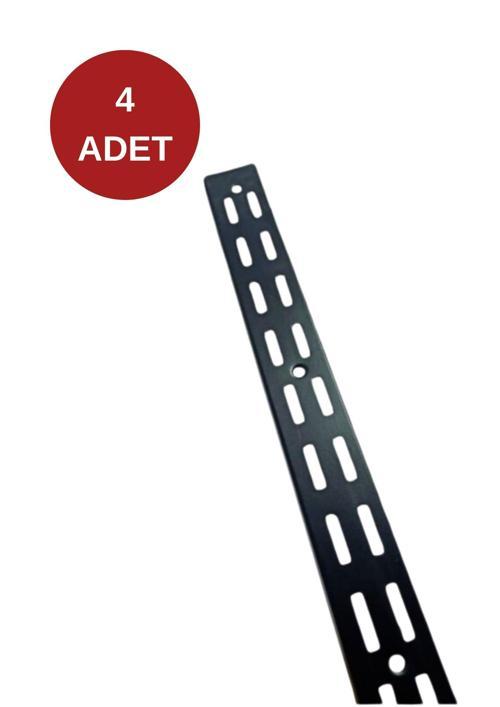 4 Adet 200 Cm Siyah Çift Sıra Delikli Konik Dikme Destek Profili 
