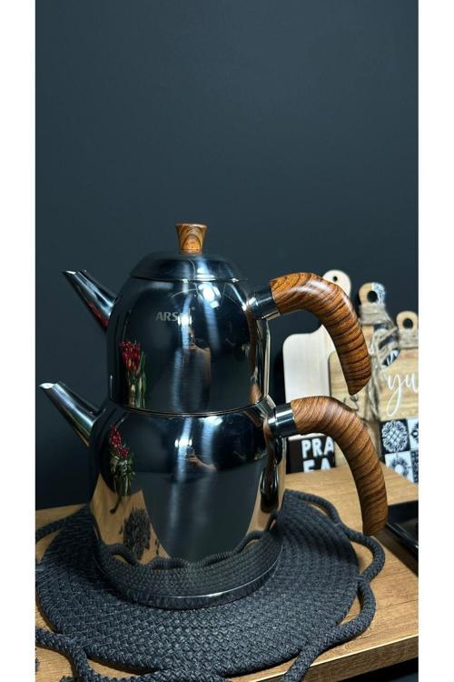 Çaydanlık Ahşap Desenli Kulp