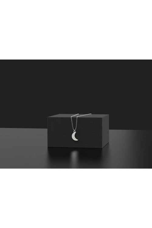 925 Ayar Gümüş Minimal Ay Kolye