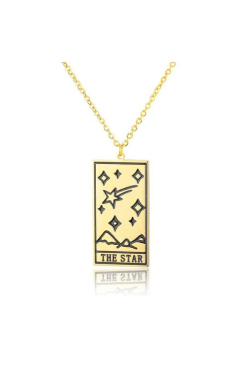 925 Ayar Gümüş Minimal Tarot The Star Kolye