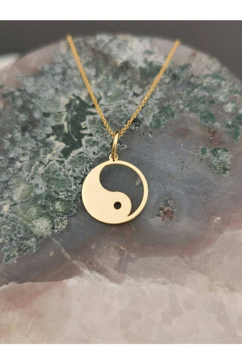Has Altın Kaplama Yin Yang 925K Kolye