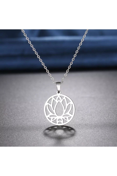 925 Ayar Gümüş Lotus Çiçeği Kolye