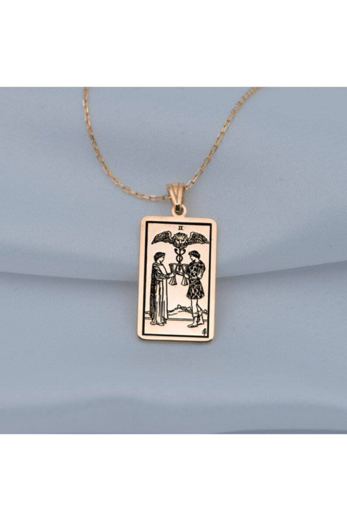 925 Ayar Gümüş Tarot Two Of Cups İki Bardak Kolye