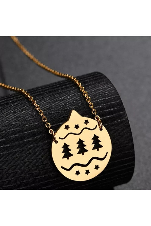 Has Altın Kaplama Yılbaşı Ağacı 925K Kolye