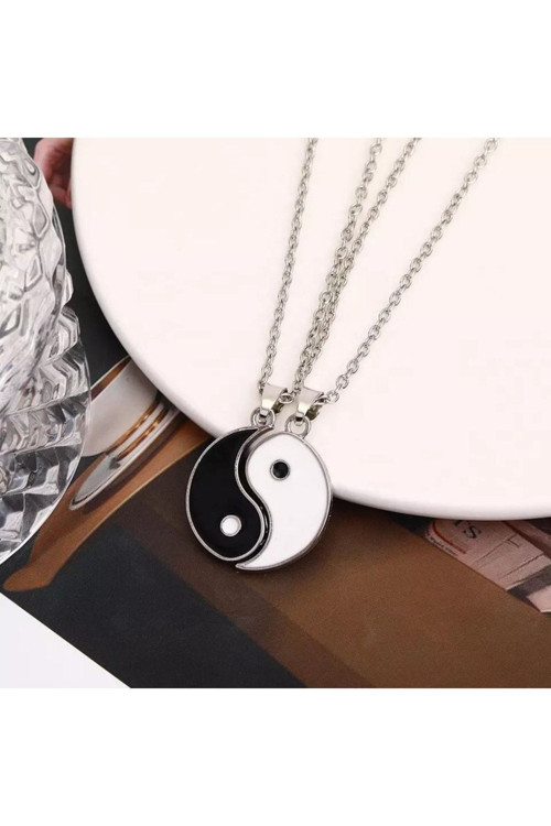 925 Ayar Gümüş Çift Ying Yang Kolye