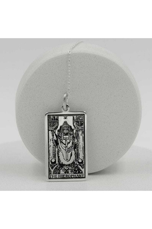 925 Ayar Gümüş Tarot Baş Rahip The Hierophant Kolye
