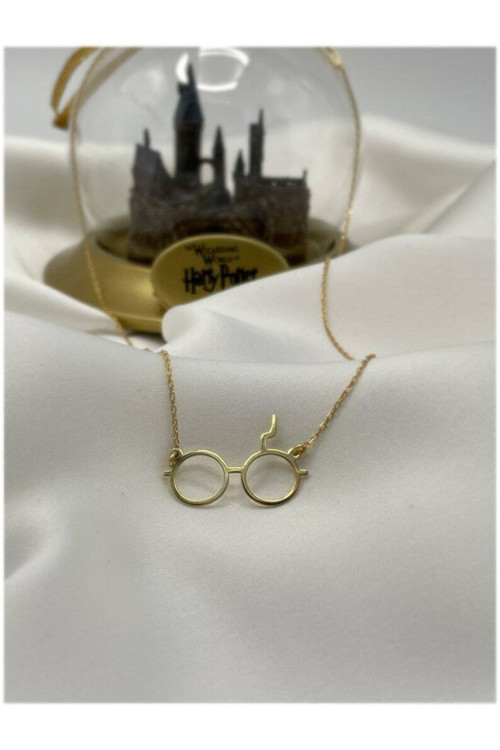 Has Altın Kaplama Harry Potter Gözlük 925K Kolye