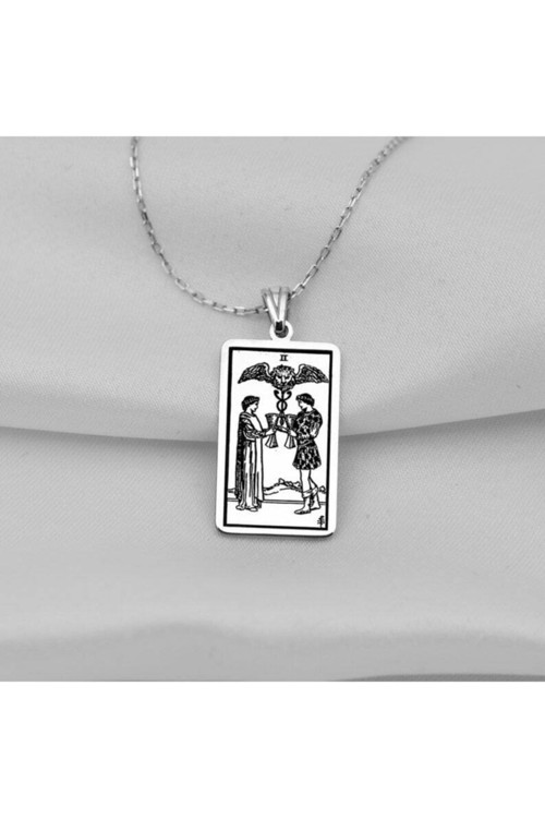 925 Ayar Gümüş Tarot (Two Of Cups) Iki Bardak Kolye