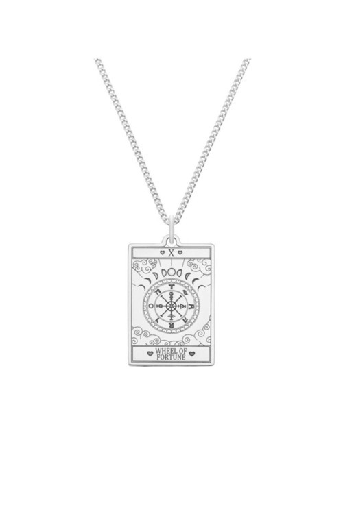 925 Ayar Gümüş Wheel Of Fortune Tarot Kolye