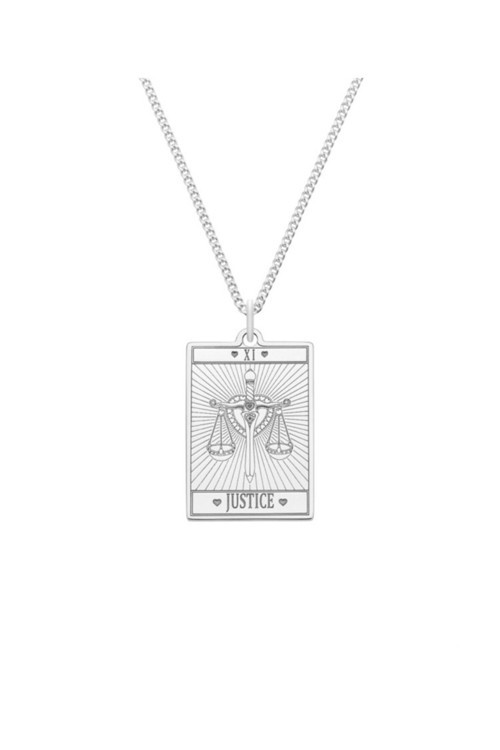 925 Ayar Gümüş Justice Tarot Kolye