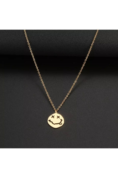925 Ayar Gümüş Ölü Surat Emoji Kolye