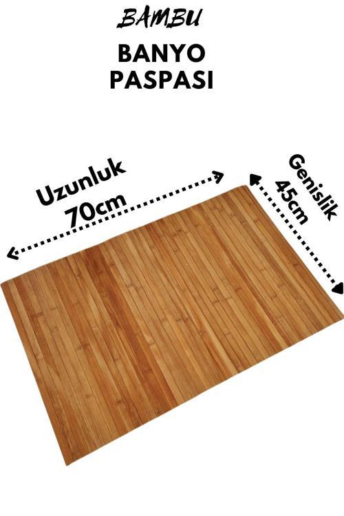 Bambu Kaydırmaz Tabanlı Banyo Paspası/Matı 70×45Cm