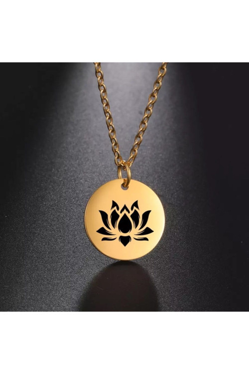 925 Ayar Gümüş Lotus Disk Kolye