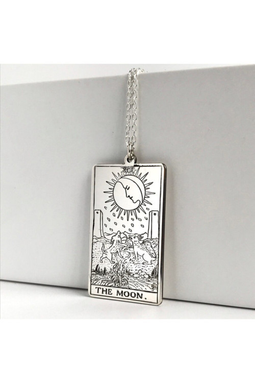 925 Ayar Gümüş Tarot The Moon Ay Kolye