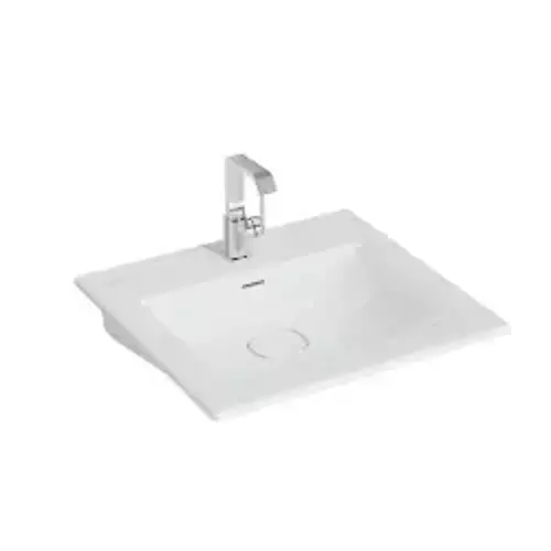 Metropole Etajerli lavabo 7537B003-0001 60x53 cm - tek armatür delikli - su taşma delikli - beyaz