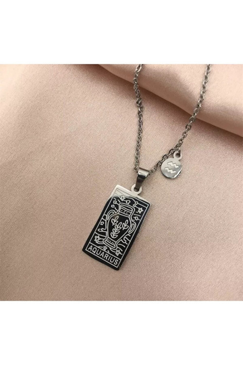 925 Ayar Gümüş Kova Burcu Tarot Kolye