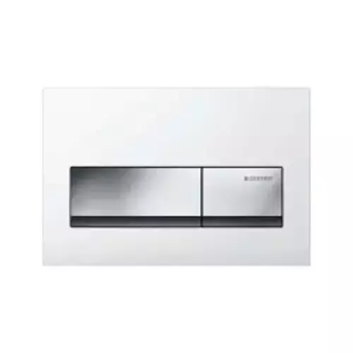 Alpha50 115.060.11.1 Kumanda Paneli, Çift Basmalı,  Beyaz, Krom Butonlu