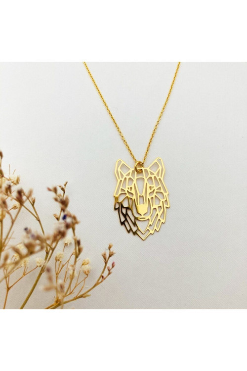 925 Ayar Gümüş Unisex Kurt Kolye