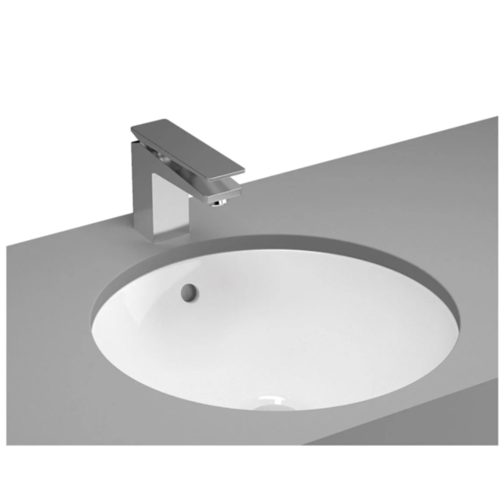 Metropole Tezgahaltı lavabo 5940B003-1082 Yuvarlak - kompakt - 45x45 cm - armatür deliksiz - su taşma delikli - be