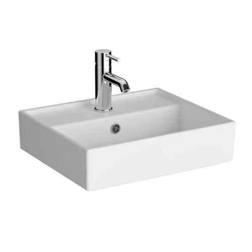 ArchiPlan Lavabo 7400B003-0001 Dikdörtgen - kompakt - 45x38 cm - tek armatür delikli - su taşma delikli - beyaz