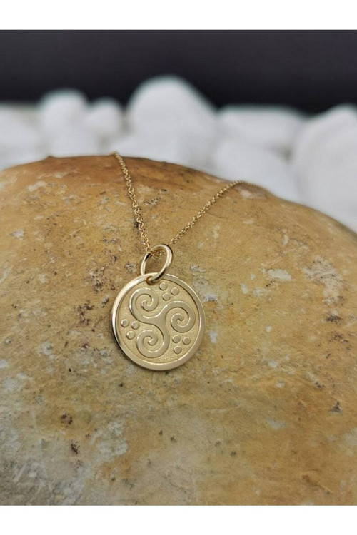 Has Altın Kaplama Üçlü Spiral 925K Kolye