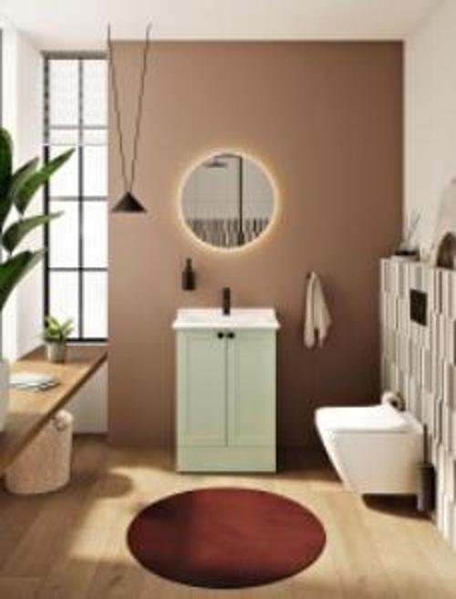 Integra Classic Etajerli lavabo 7000B003-0001 Dikdörtgen - 60x46 cm - tek armatür delikli - su taşma delikli - bey