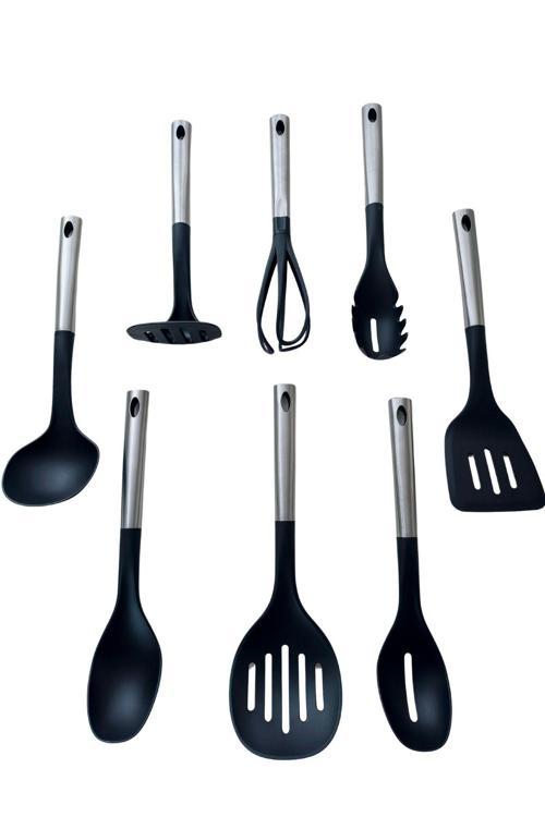 Şık Tasarım Metal Saplı 8 Parça Servis Seti