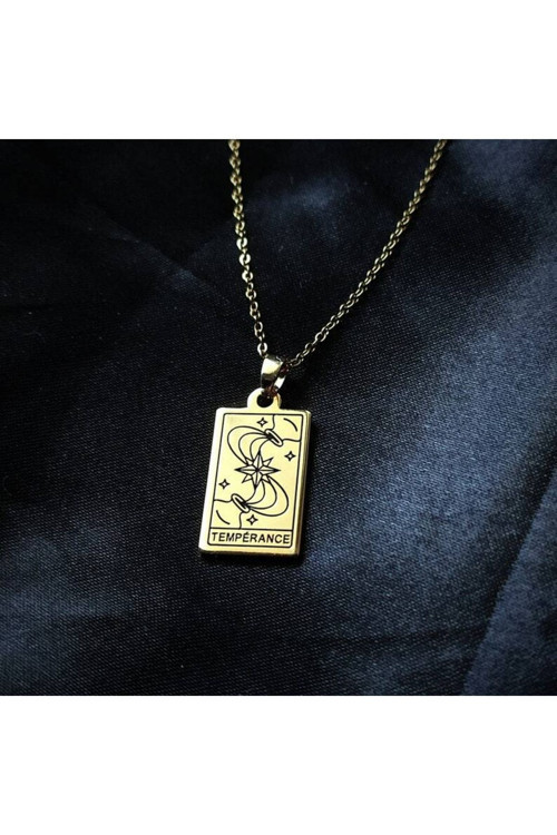 Has Altın Kaplama Minimal Temperance Tarot 925K Kolye