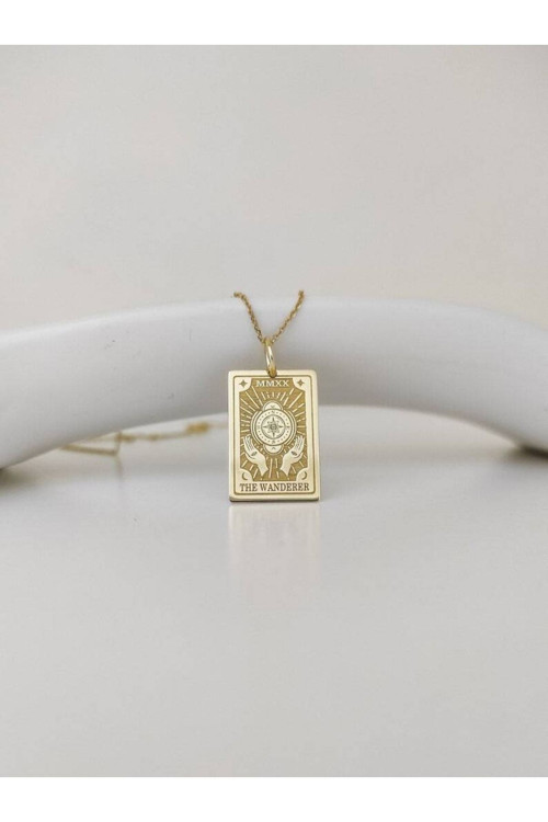 Has Altın Kaplama The Wanderer Tarot 925K Kolye