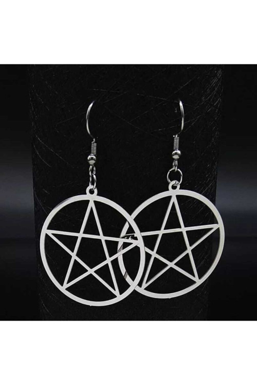 925 Ayar Gümüş Pentagram Küpe