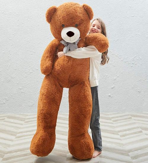 % 100 YERLİ - Papyonlu Sevimli Büyük Peluş Ayıcık, 130 cm