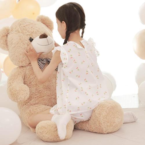 % 100 YERLİ - Papyonlu Sevimli Büyük Peluş Ayıcık, 130 cm