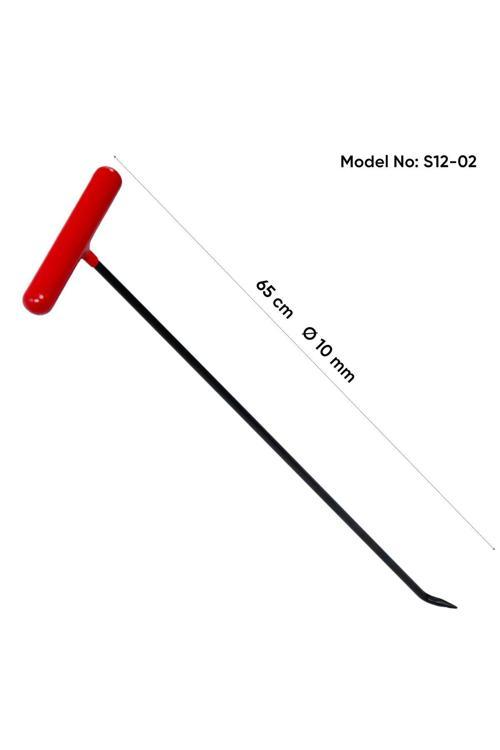 65 Cm 10 Mm Çap Özel Yapım Yassı Uçlu Çift Kıvrımlı Çubuk - S12-02