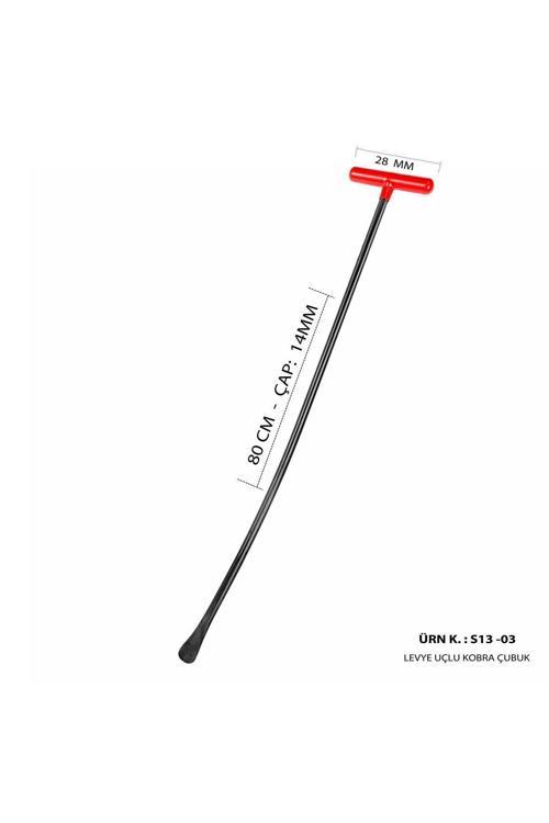 80 Cm 14 Mm Çap Levye Uçlu Kobra Boyasız Göçük Düzeltme Çubuğu, Pdr Çubuk - S13-03