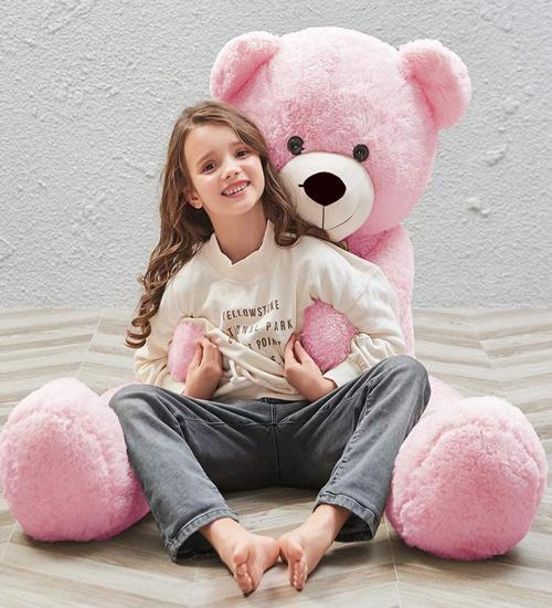 130 cm Papyonlu Sevimli Büyük Peluş Ayıcık- % 100 YERLİ 