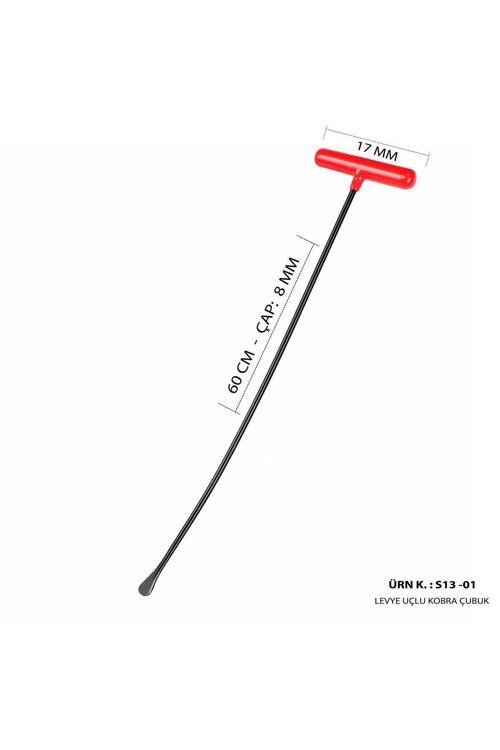 60 Cm 8 Mm Çap Levye Uçlu Kobra Boyasız Göçük Düzeltme Çubuğu, Pdr Çubuk - S13-01