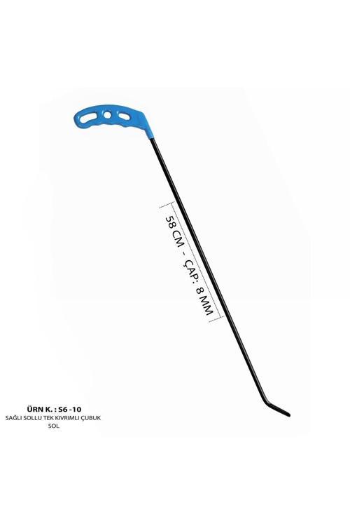 58 Cm 8 Mm Çap Sağlı Sollu Tek Kıvrımlı Sol Boyasız Göçük Düzeltme Çubuğu, Pdr Çubuk - S6-10