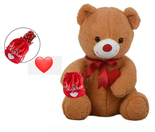 Çikolatası ve Kalbi ile Romantik "İyi ki Doğdun" Temalı Peluş Ayı