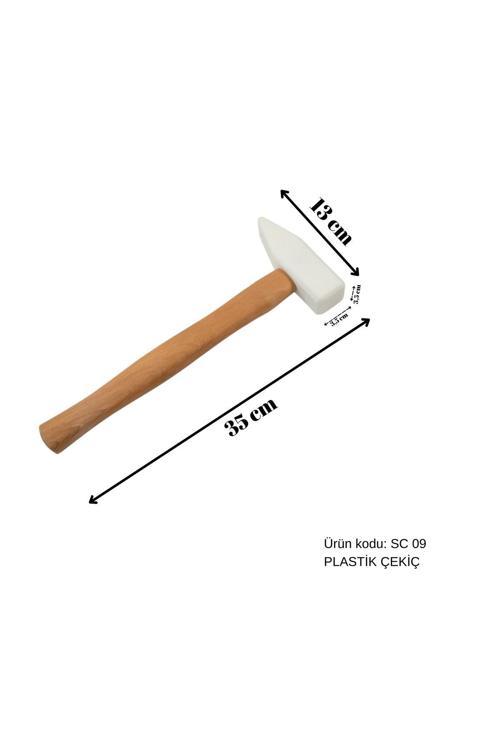 35 Cm Tahta Saplı Plastik Çekiç, Boyasız Göçük Düzeltme Çekici, Pdr Çekiç - Sc-09