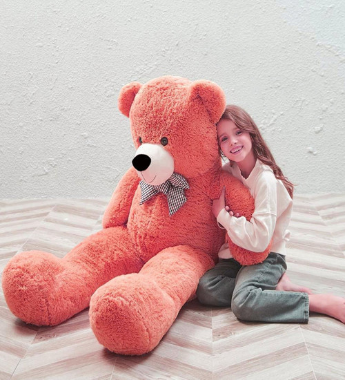 Sevimli Papyonlu Büyük Peluş Ayıcık, 130 cm- % 100 Yerli