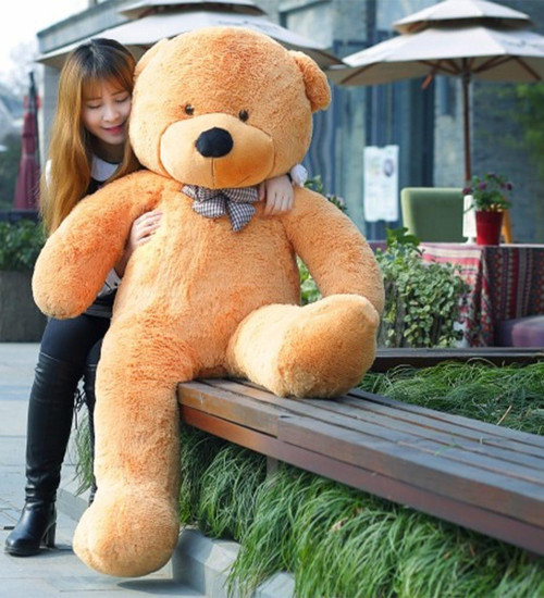 Sevimli Papyonlu Büyük Peluş Ayıcık, 130 cm- % 100 Yerli
