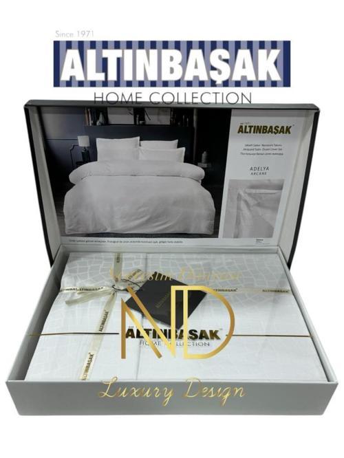 Jakarlı Saten Çift Kişilik Nevresim Takımı Adelya Arcane
