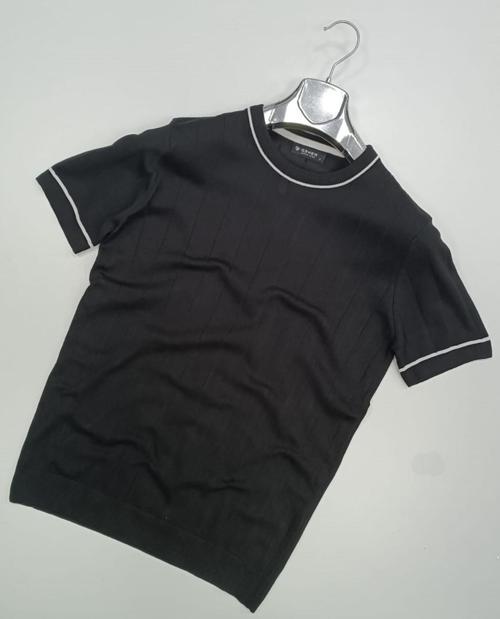 Gewer Bisiklet Yaka Kısa Kol Erkek Örme Triko Tişört 7307