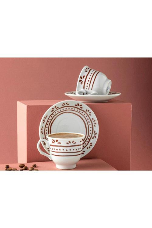 Fain Porselen 2'li Kahve Fincan Takımı 80 ml Bordo