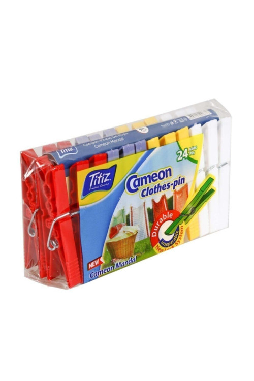 Titiz Cameon Lüks Çamaşır Mandalı 24 Adet Iz Yapmayan Mandal