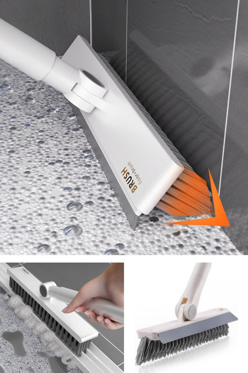 Çekçekli V Şekilli Banyo Zemin Fayans Temizlik Fırçası Köşe Bucak İçin Banyo Balkon Fırçası