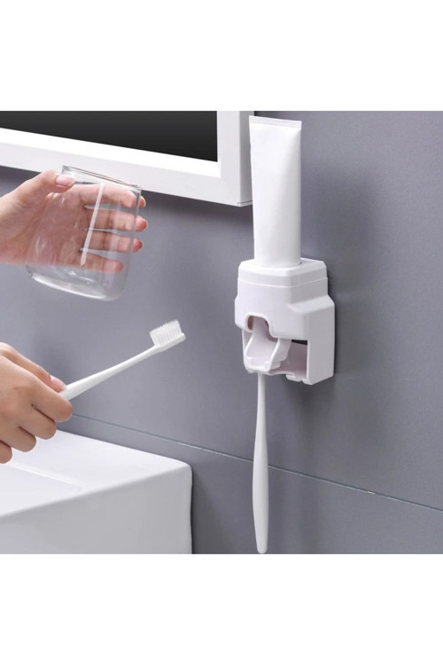 Kendinden Güçlü Yapışkanlı Delme Gerektirmeyen Kaliteli Otomatik Diş Macun Sıkacağı Ve Diş Fırçalık