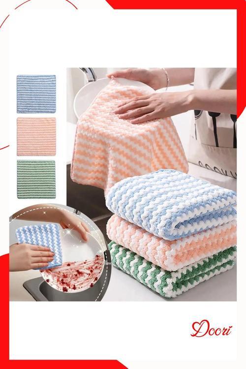Mikrofiber Temizlik Bezi Kadife Bulaşık Havluları Mutfak Yeniden Temizlik Bezleri 3Lü 30X30Cm