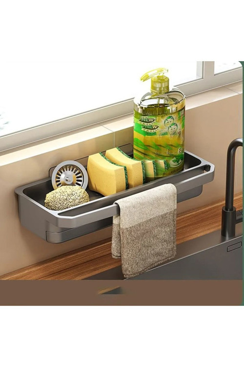 Yapışkanlı Duvara Asılabilir Bulaşık Bezi Bulaşık Sabunluk Bulaşık Sünger Deterjan Düzenleyici