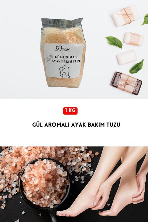 Gül Aromalı Ayak Bakım Tuzu Banyo Tuzu Rahatlatıcı Ayak Tuzu Koku Önleyici Ayak Banyo Tuzu 1 Kg